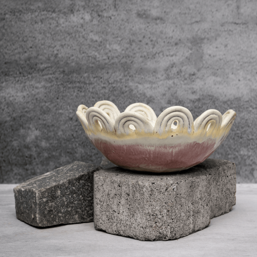 White Coil Basket By Shivika's Pottery