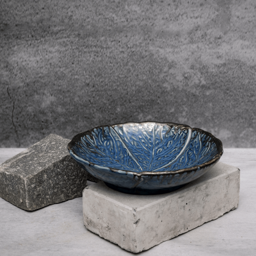 Blue Textured Bowl By Shivika's Pottery