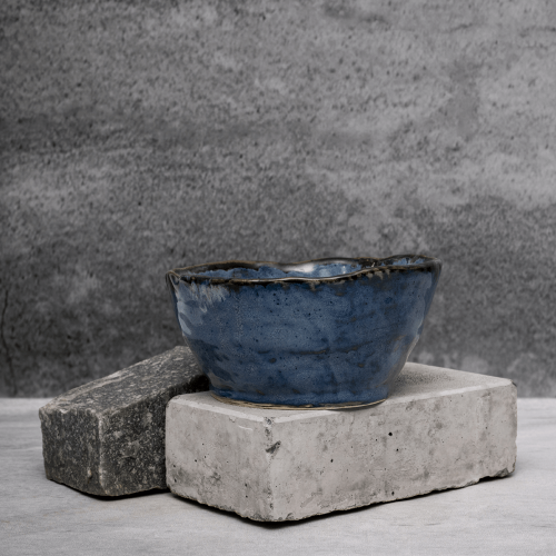 Indigo Abstract Bowl By Shivika's Pottery