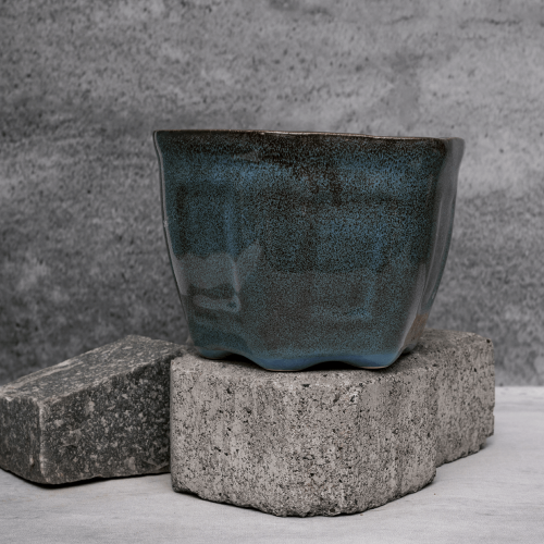 Earthy Blue Planter By Shivika's Pottery