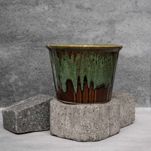 Green Blush Dual Tone Planter By Shivika's Pottery