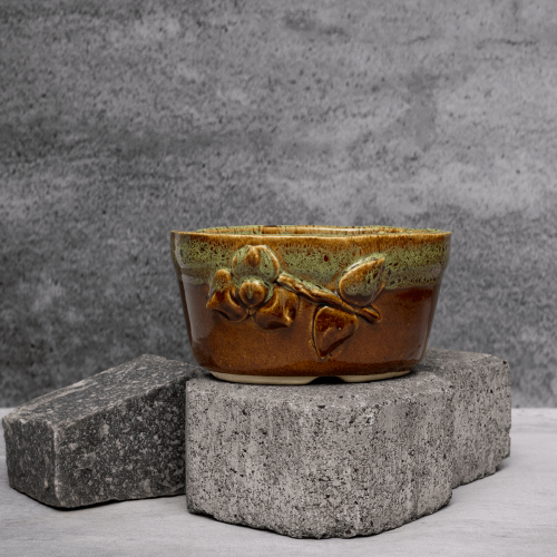 Dual Tone Flower Pattern Planter By Shivika's Pottery