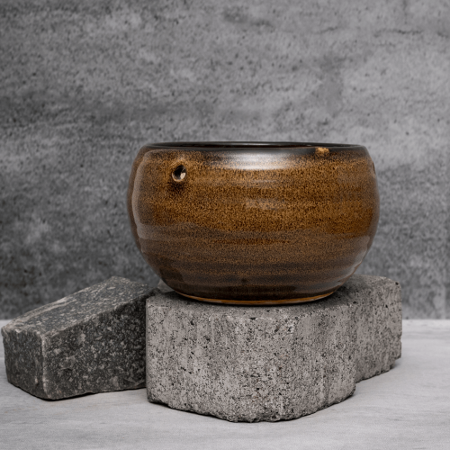 Dark Brown Rustic Planter By Shivika's Pottery