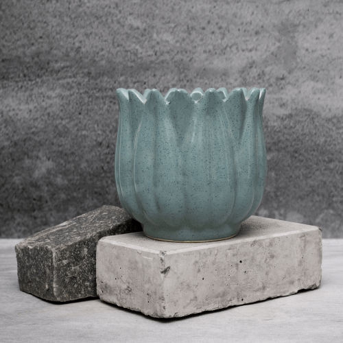 Blue Lotus Planter By Shivika's Pottery