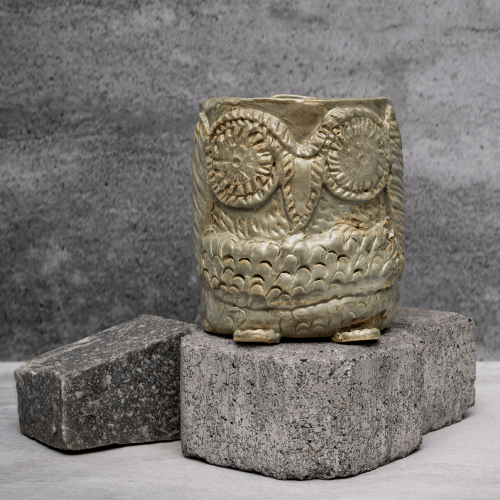 Green Rustic Owl Planter By Shivika's Pottery