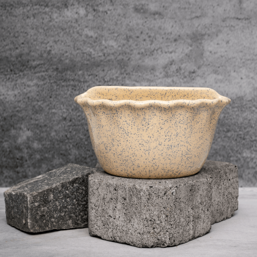 Beige Curly Planter By Shivika's Pottery