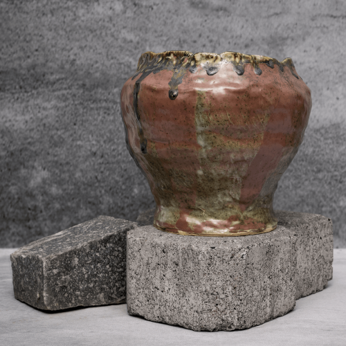 Brown Arcadian Flower Pot By Shivika's Pottery