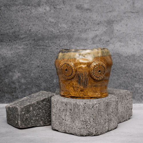 Ochre Owl Pot By Shivika's Pottery