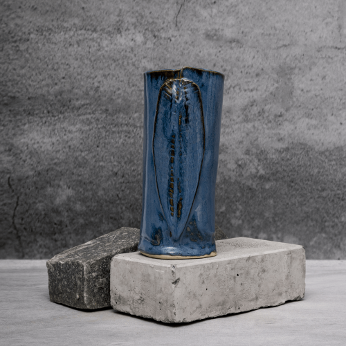 Moonlight Blue Vase By Shivika's Pottery