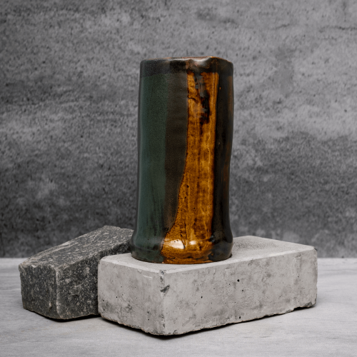 Ochre Dual Tone Vase By Shivika's Pottery